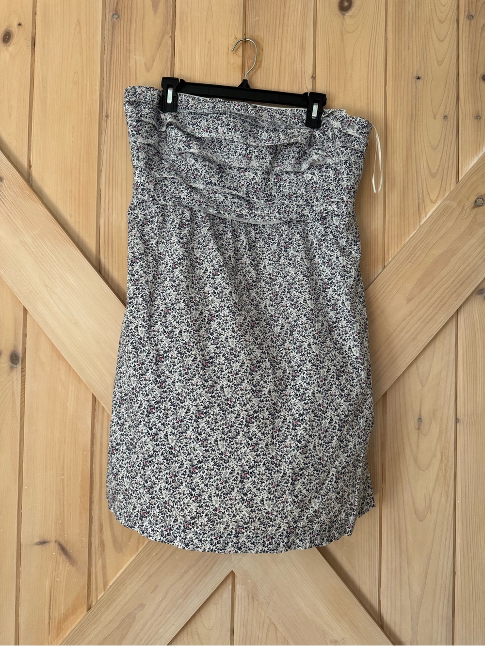 J. Crew Strapless Floral Dress- White, Black & Pink